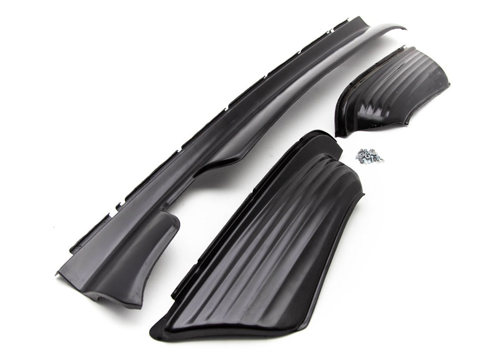 Svart plastspoiler med tilbehør